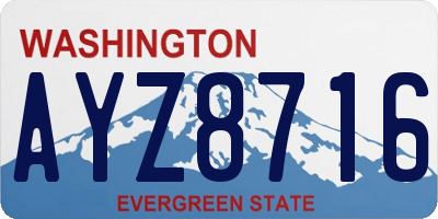 WA license plate AYZ8716