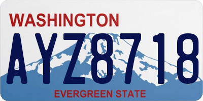 WA license plate AYZ8718