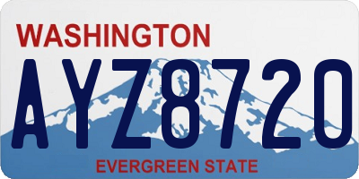 WA license plate AYZ8720