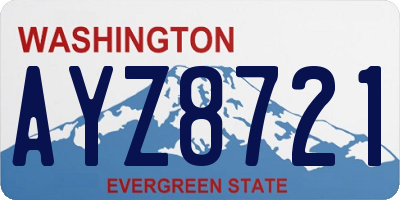 WA license plate AYZ8721