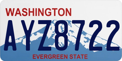 WA license plate AYZ8722