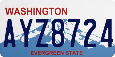 WA license plate AYZ8724