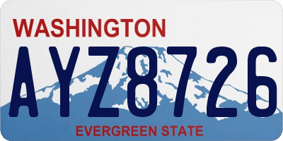 WA license plate AYZ8726