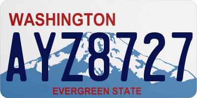 WA license plate AYZ8727