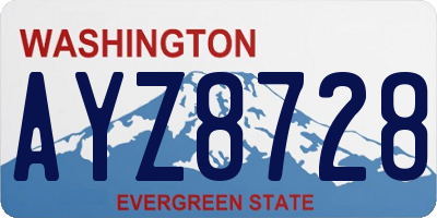 WA license plate AYZ8728