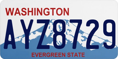 WA license plate AYZ8729