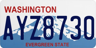 WA license plate AYZ8730