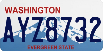 WA license plate AYZ8732