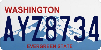 WA license plate AYZ8734