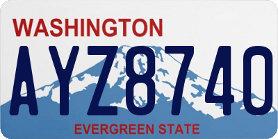 WA license plate AYZ8740