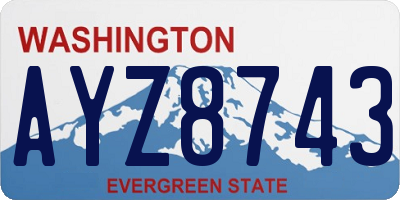 WA license plate AYZ8743