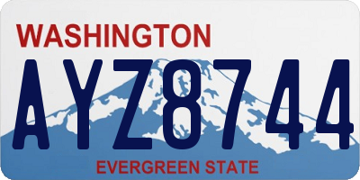 WA license plate AYZ8744