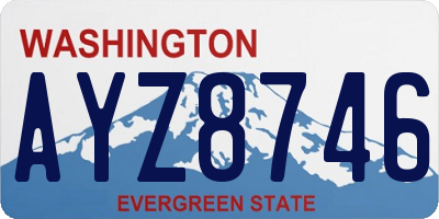 WA license plate AYZ8746