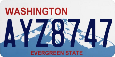 WA license plate AYZ8747