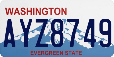 WA license plate AYZ8749