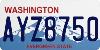 WA license plate AYZ8750