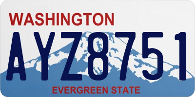 WA license plate AYZ8751