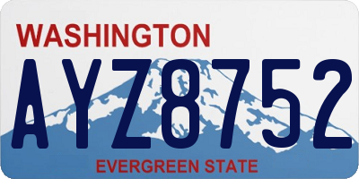 WA license plate AYZ8752