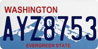 WA license plate AYZ8753