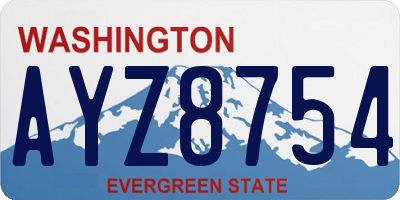 WA license plate AYZ8754