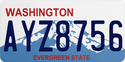 WA license plate AYZ8756