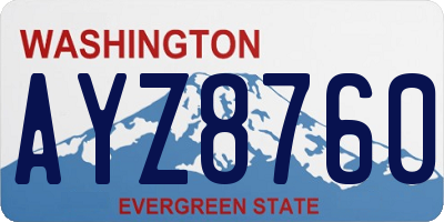 WA license plate AYZ8760