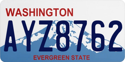 WA license plate AYZ8762