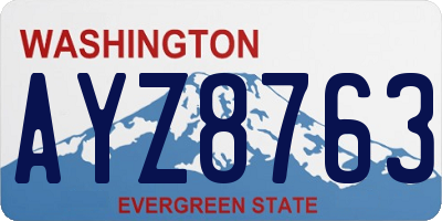 WA license plate AYZ8763