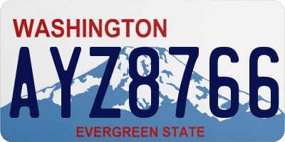 WA license plate AYZ8766