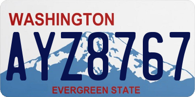 WA license plate AYZ8767