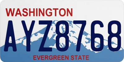 WA license plate AYZ8768