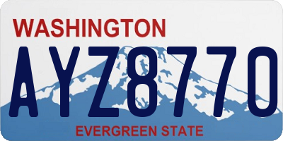 WA license plate AYZ8770