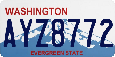 WA license plate AYZ8772