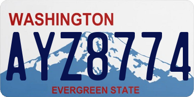 WA license plate AYZ8774