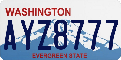 WA license plate AYZ8777