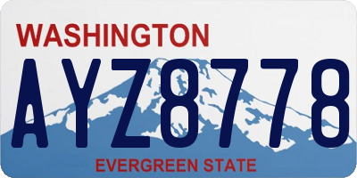 WA license plate AYZ8778