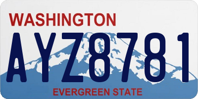 WA license plate AYZ8781