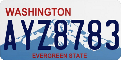 WA license plate AYZ8783