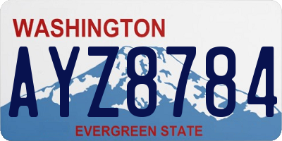 WA license plate AYZ8784