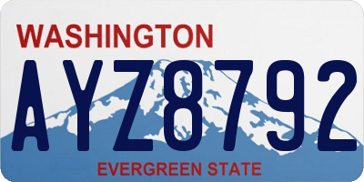 WA license plate AYZ8792