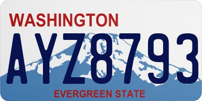 WA license plate AYZ8793