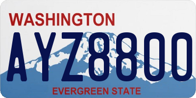 WA license plate AYZ8800