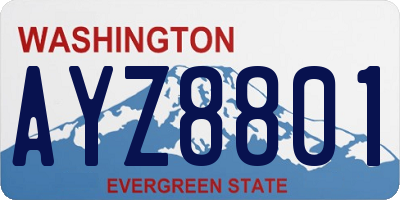 WA license plate AYZ8801