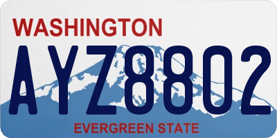 WA license plate AYZ8802