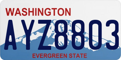 WA license plate AYZ8803