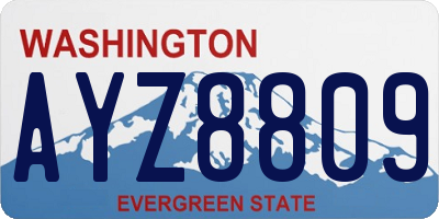 WA license plate AYZ8809