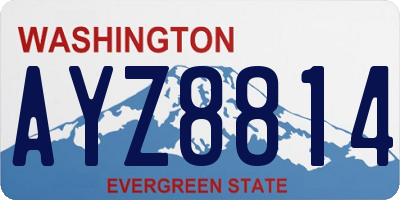 WA license plate AYZ8814