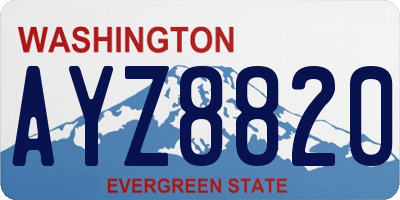 WA license plate AYZ8820