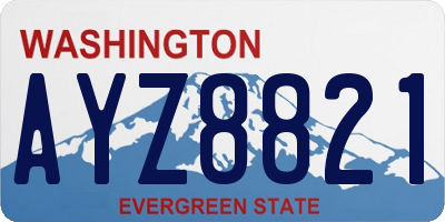 WA license plate AYZ8821