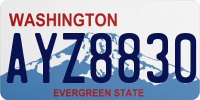 WA license plate AYZ8830